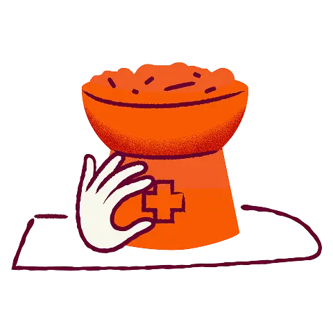 A bowl of food on a scale